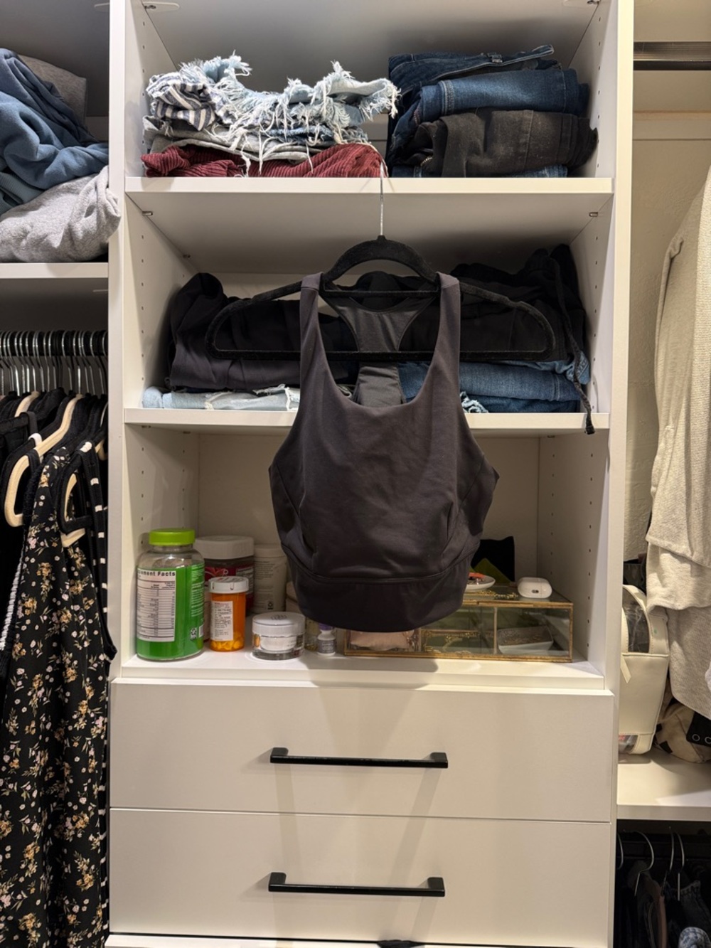 lululemon athletica Black Hanging Closet Organizer
